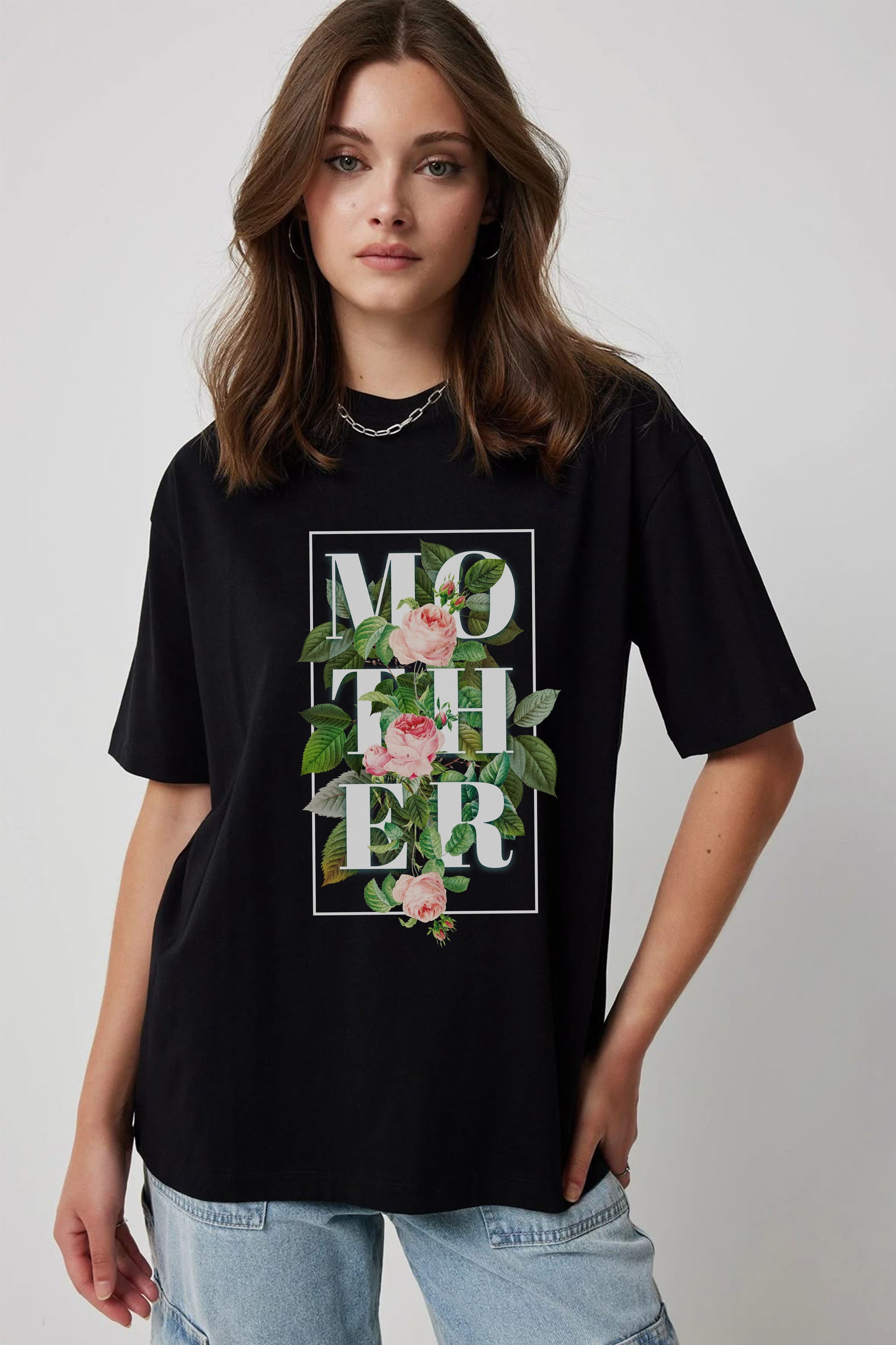 Mother Flower Print T-shirt.