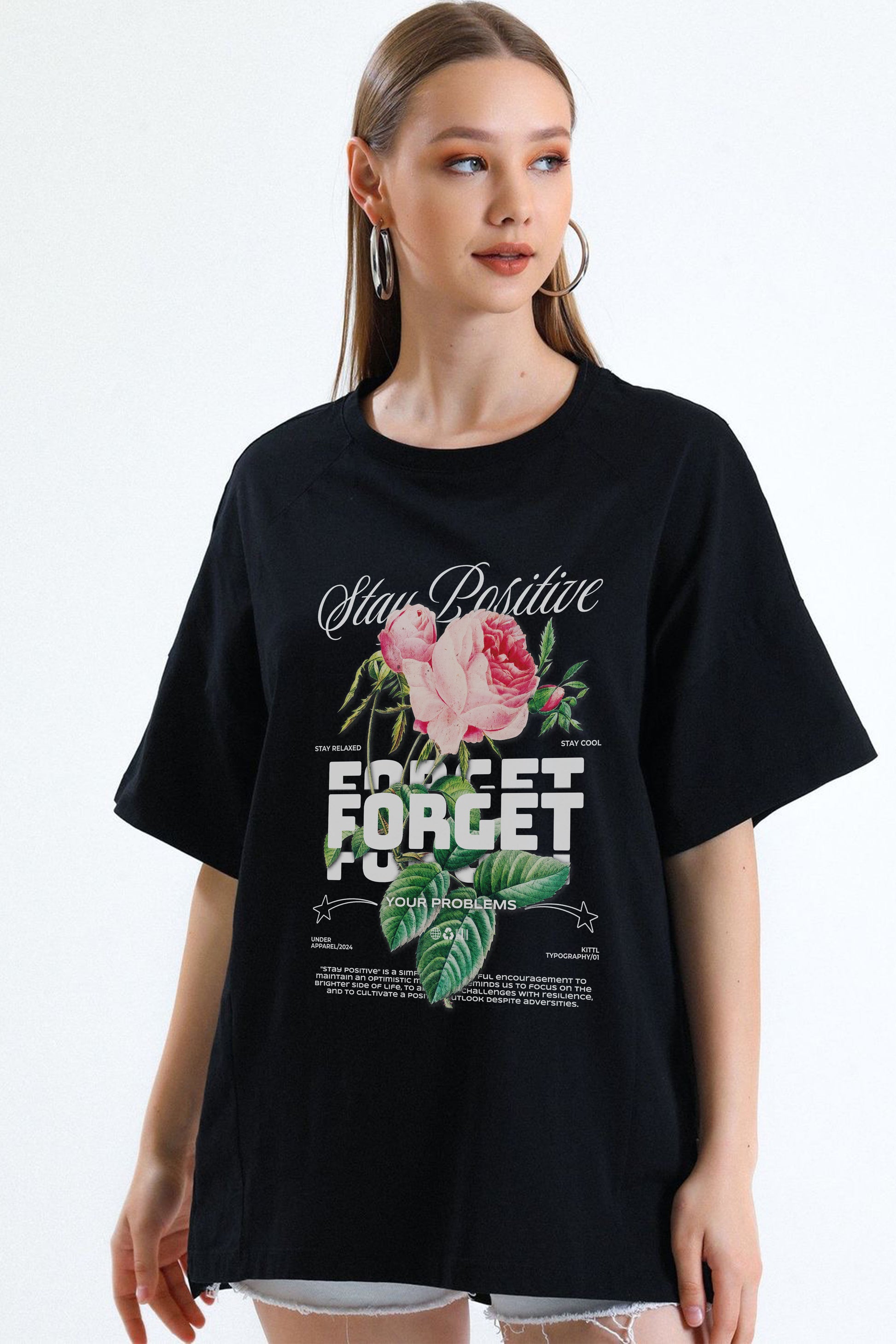Forget Flower power Print T-shirt