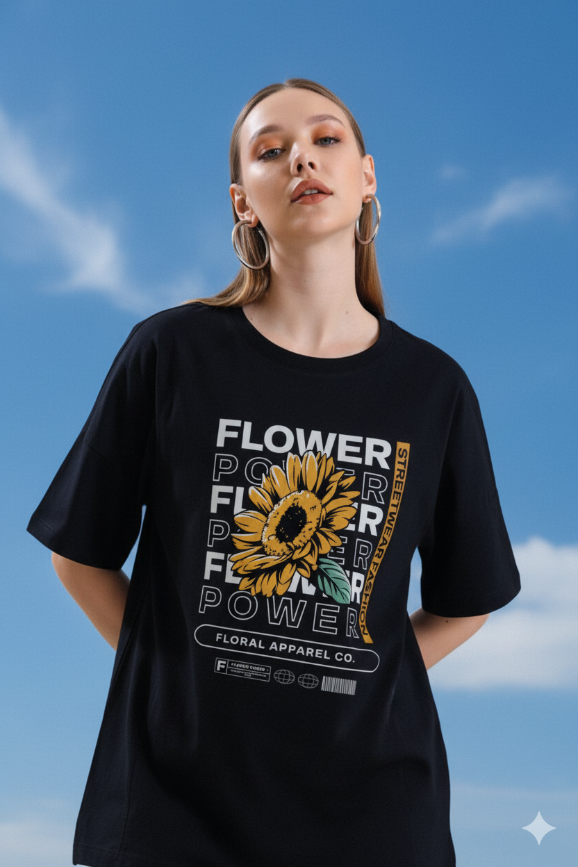 Flower power Print T-shirt